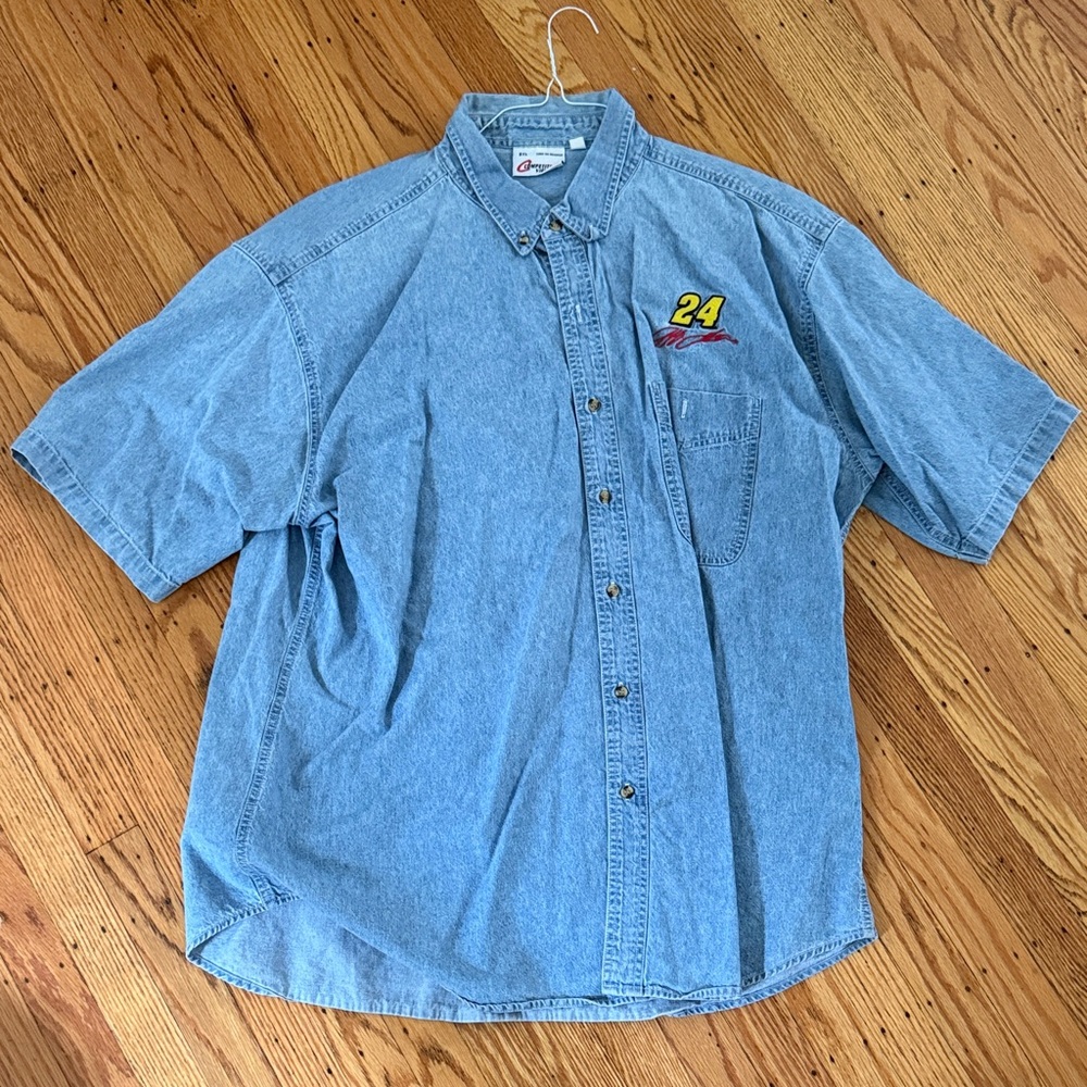 Men's Blue Denim Shirt - NASCAR
